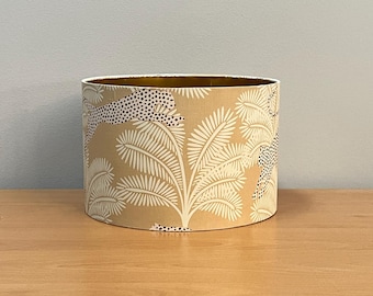 Beige Palm Tree & Panther Lampshade - Chic Beige Home Decor