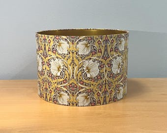 Elegant William Morris Style Lampshade with Pimpernel Gold Pattern