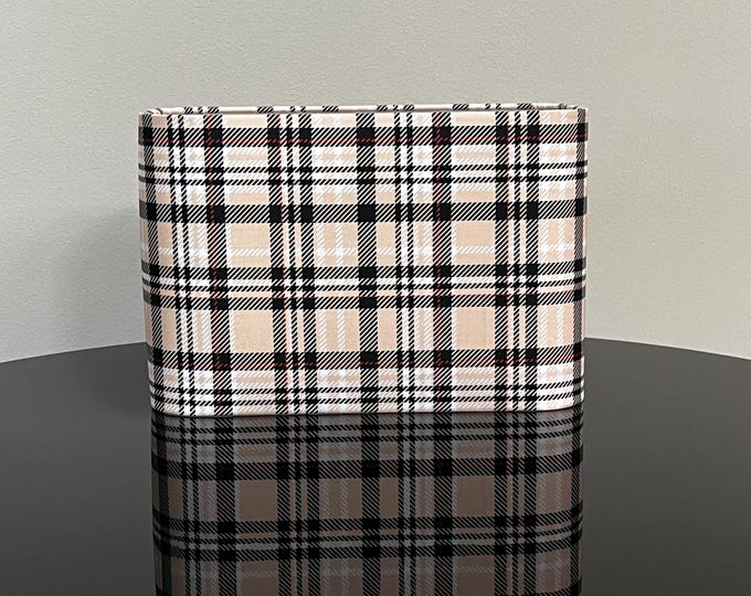 Luxury Handcrafted Rectangular Lampshade with Checked Motifs