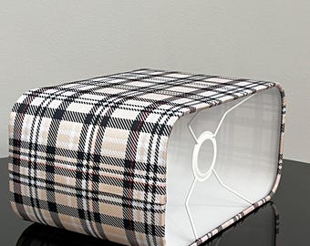 Luxury Handcrafted Rectangular Lampshade with Checked Motifs