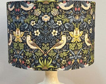 Handmade Lampshade featuring William Morris Strawberry Thief Pattern