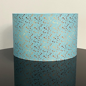 Handcrafted Turquoise Lampshade: Gold Leaf Elegant Home Decor