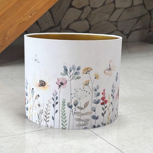 Handmade Colorful Flower Lampshade with Gold Lining