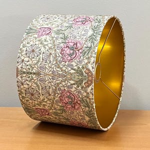 William Morris Inspired Lampshade with Honeysuckle Rose Pattern