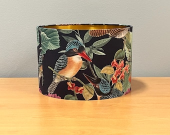 Victorian Black Bird Lampshade - Elegant Home Decor