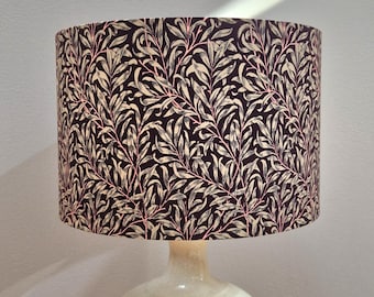 Elegant Purple Lampshade with William Morris Style Willow Bough Design