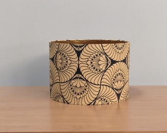 Warm Gold Art Deco Lampshade - Cosmic Eye Design in Vintage Glam Style