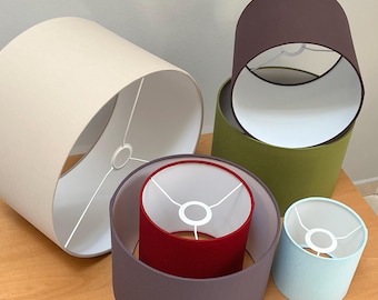 Handmade Drum Unicolor Lampshade - Poplin Cotton, 70 Colors