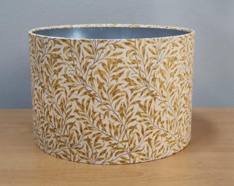 William Morris Yellow Willow Bough Lampshade with Silver Interior