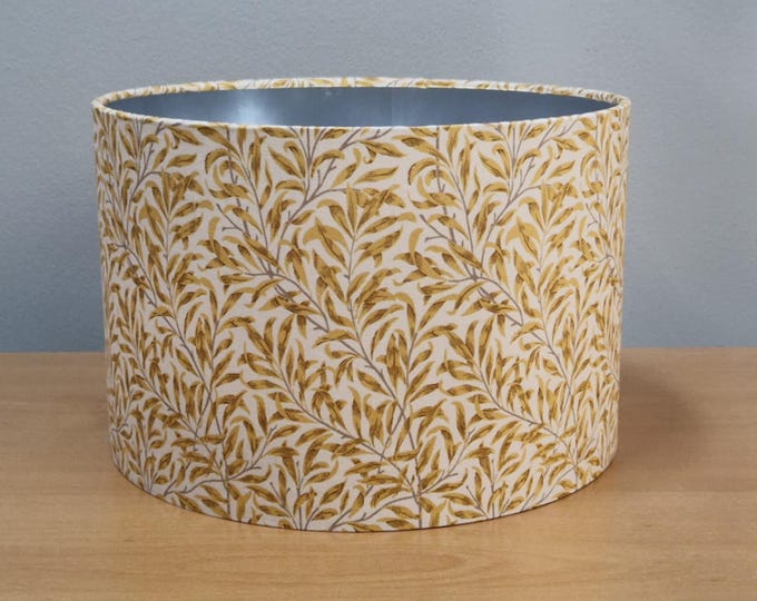 William Morris Yellow Willow Bough Lampshade with Silver Interior