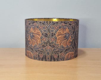 William Morris-Inspired Lampshade with Pimpernel and Acanthus Motifs