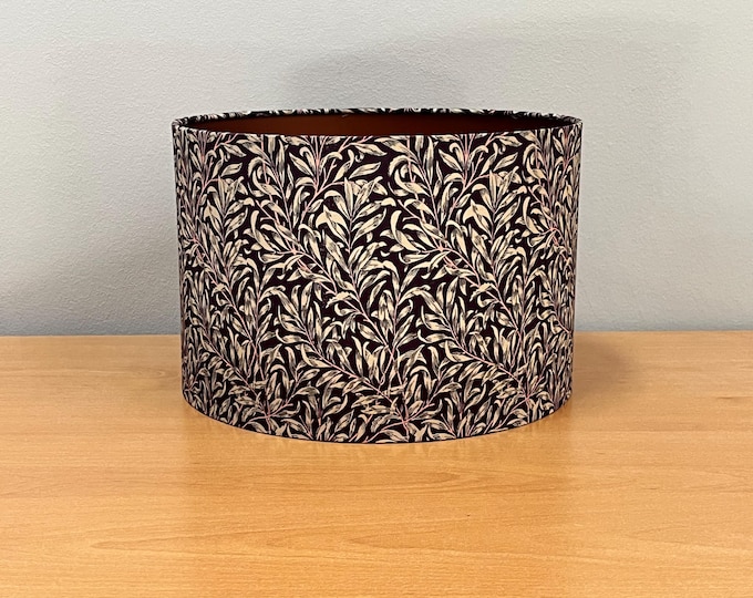 Elegant Purple Lampshade with William Morris Style Willow Bough Design