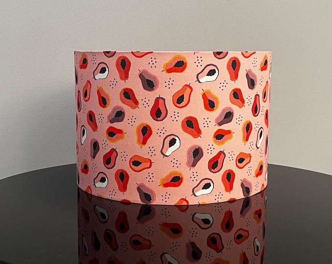 Handmade Lampshade with Papaya Motifs -  LAMPARiOMA Home Decor - Available as a lamp base or pendant
