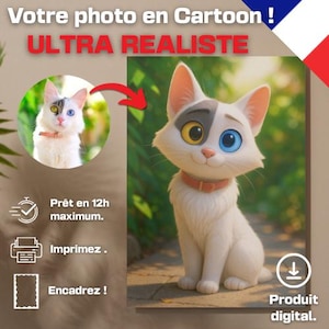 Portrait personnalisé style cartoon – South Park, Simpsons, Pixar, BD , Téléchargement numérique.