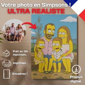 Portrait personnalisé style cartoon – South Park, Simpsons, Pixar, BD , Téléchargement numérique.