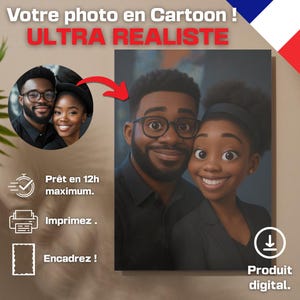 Custom cartoon style portrait – South Park, Simpsons, Pixar, Comics, Digital download.
