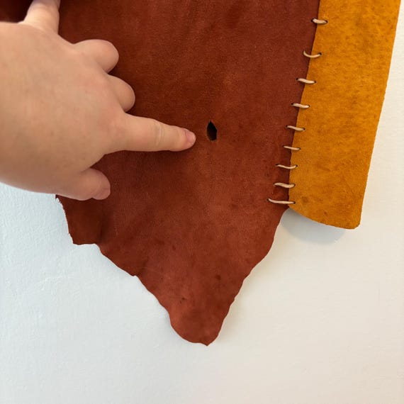 Handmade leather patchwork tunic top - image 7