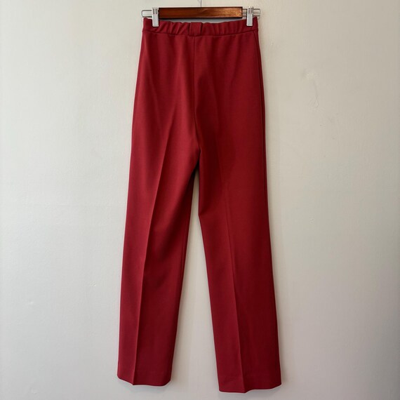 Pull on elastic waist pants in mauve - image 2
