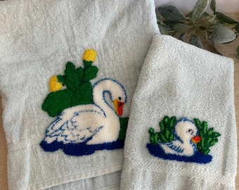 Tastemaker Stevens blue Swan towel set