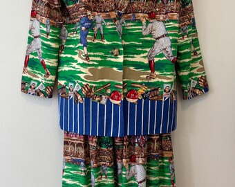 Sharon Young Sportswear 2 piece skirt suit Baseball fan