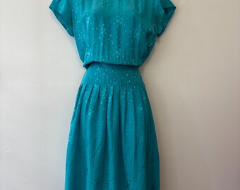 Maggie London Petites blue diamond pleated dress