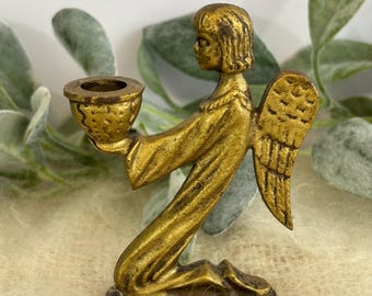 Brass Kneeling Angel candleholder