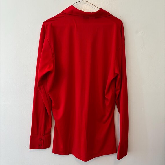 Joel Cal Made solid red pointed collar button fro… - image 7