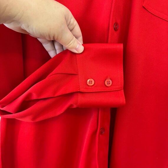 Joel Cal Made solid red pointed collar button fro… - image 4