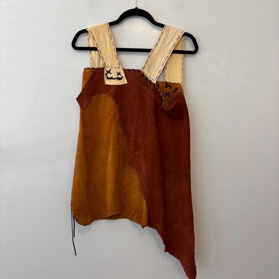 Handmade leather patchwork tunic top - image 6