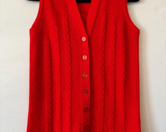 Bobbie Brooks red cable knit sweater vest small medium