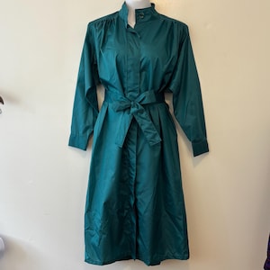 Aqua Sheen turquoise raincoat belted with pockets