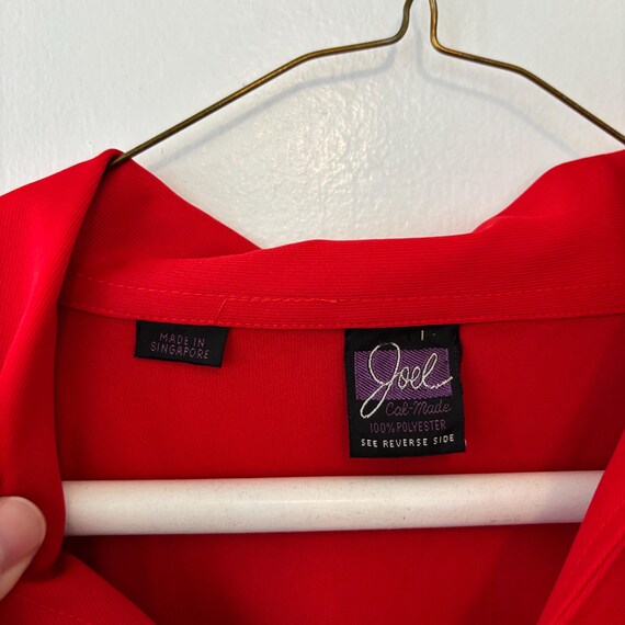 Joel Cal Made solid red pointed collar button fro… - image 5