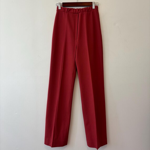 Pull on elastic waist pants in mauve - image 1