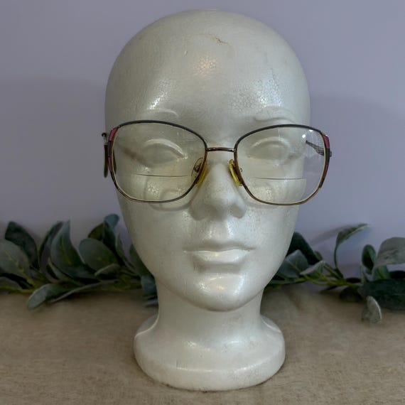 Silver multicolored eyeglass frames only - image 1