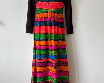 Mid Century colorful maxi dress