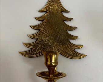 Brass Christmas Tree Wall Sconce