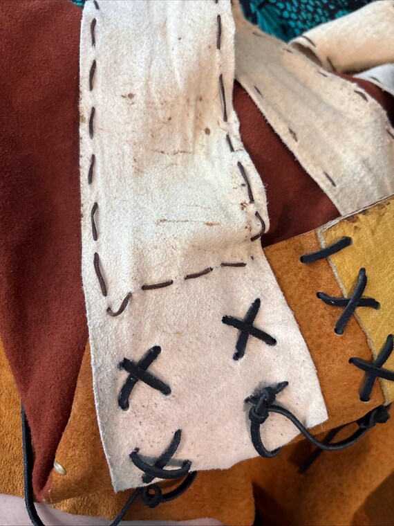 Handmade leather patchwork tunic top - image 9