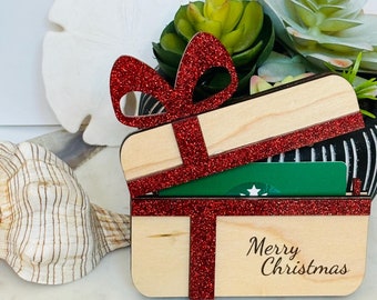 Christmas Gift Card Holder Custom Wooden Gift Personalized  for Christmas Birthday Holidays Teacher Appreciation Stocking Stuffer