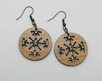Circular Flower Geometric Earrings