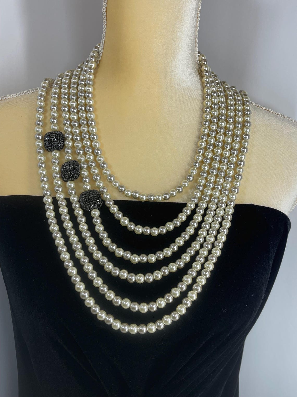 Envy Long Silver Necklace with White Glass