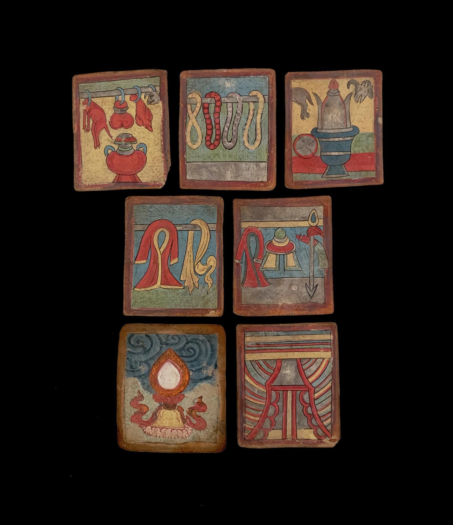 Tibetan Tsakli (C) - Group of 7 Buddhist Initiation Cards - Etsy