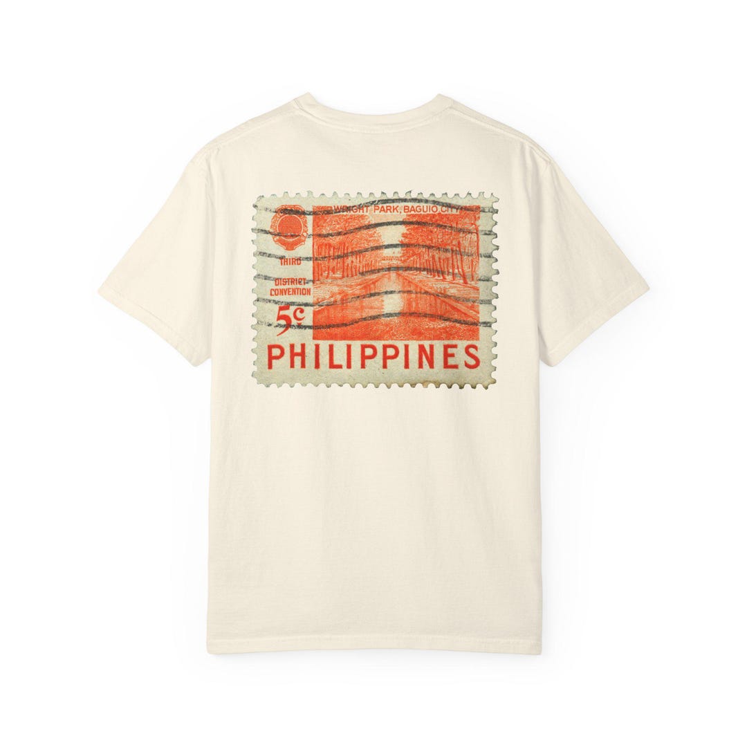 Pinoy Retro Design Retro-inspired Unisex Philippine Heritage Postage Stamp Design Tshirt ...
