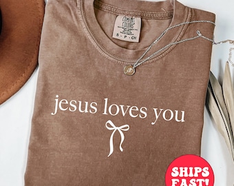 Komfort Farben Jesus liebt dich Shirt: Christliches Bekleidungsgeschenk