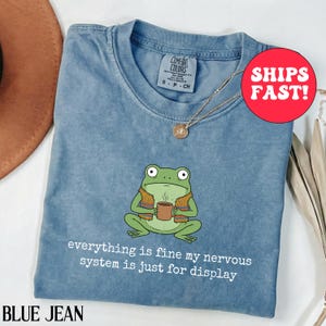Camiseta del sistema nervioso, camiseta divertida de rana, regalo del Día de la Madre, camiseta para mamás sobreestimuladas, camiseta de humor sobre la ansiedad, camiseta de salud mental, Frogcore