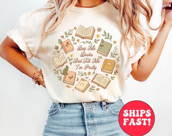 Koszulka Comfort Colors Bookworm, kwiatowy prezent dla miłośnika książek