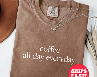 Camiseta Comfort Colors Coffee Club, Camiseta retro para amantes de la comida