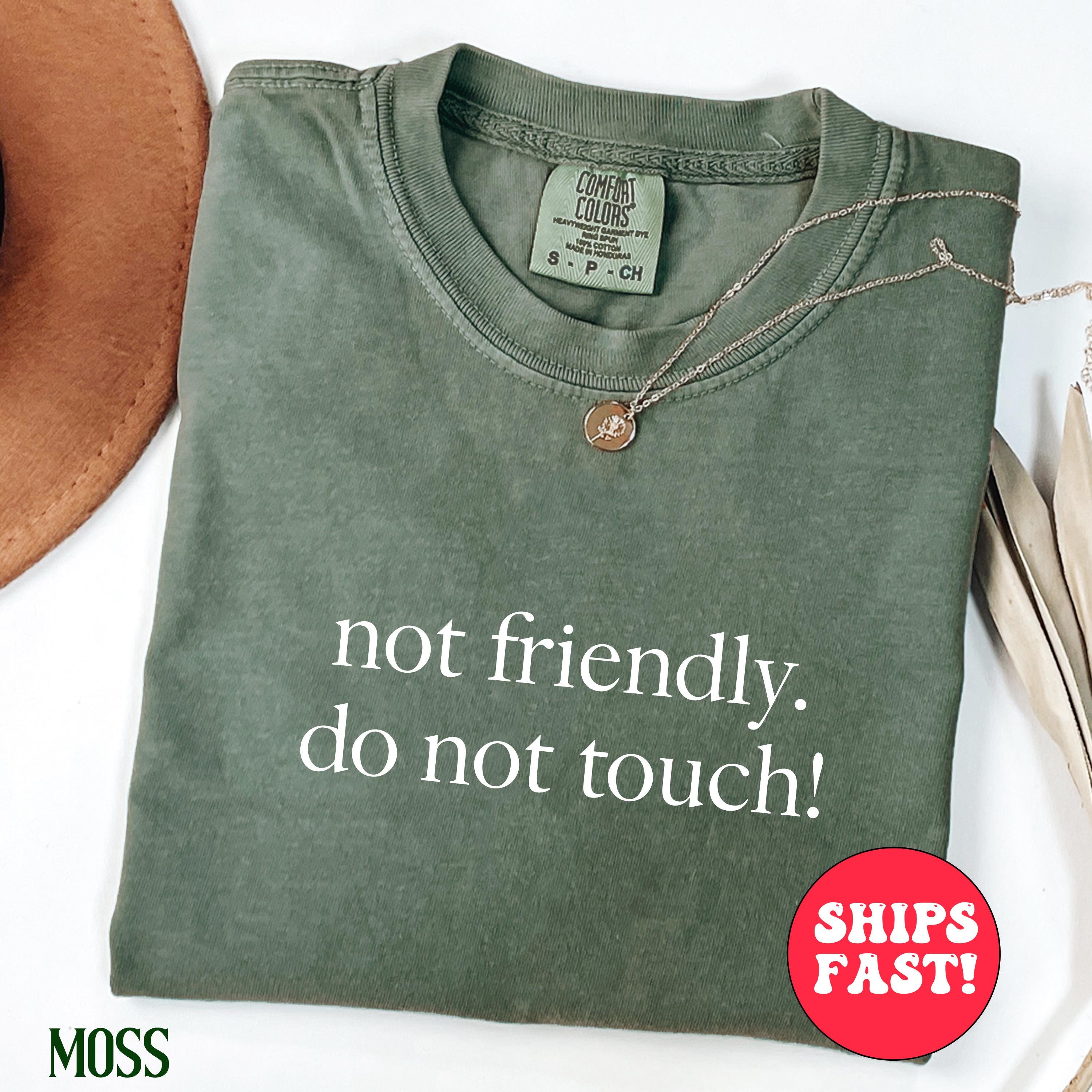 Comfort Colors®  Not Friendly Do Not Touch Shirt, Funny Humor Shirt, Adult Humor Shirt, Sarcasm Shirt, Funny Trendy Shirt, Gift for Her