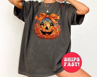 Comfort Colors Halloween Pumpkin Shirt, Spooky Fall Season