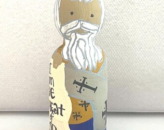 St Ignatius of Antioch 2.6” peg doll. Perfect for name day gift, Christmas, baptism gift, children and play