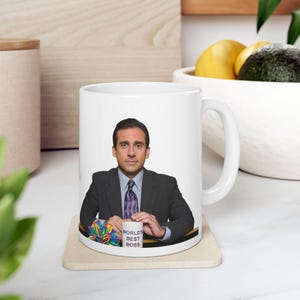 Ceramic Mug, World&#39;s Best Boss Mug Michael Scott The Office, Funny Coffee Cup Gift for The Office Fans, Novelty Tea Mug, Boss Appreciation